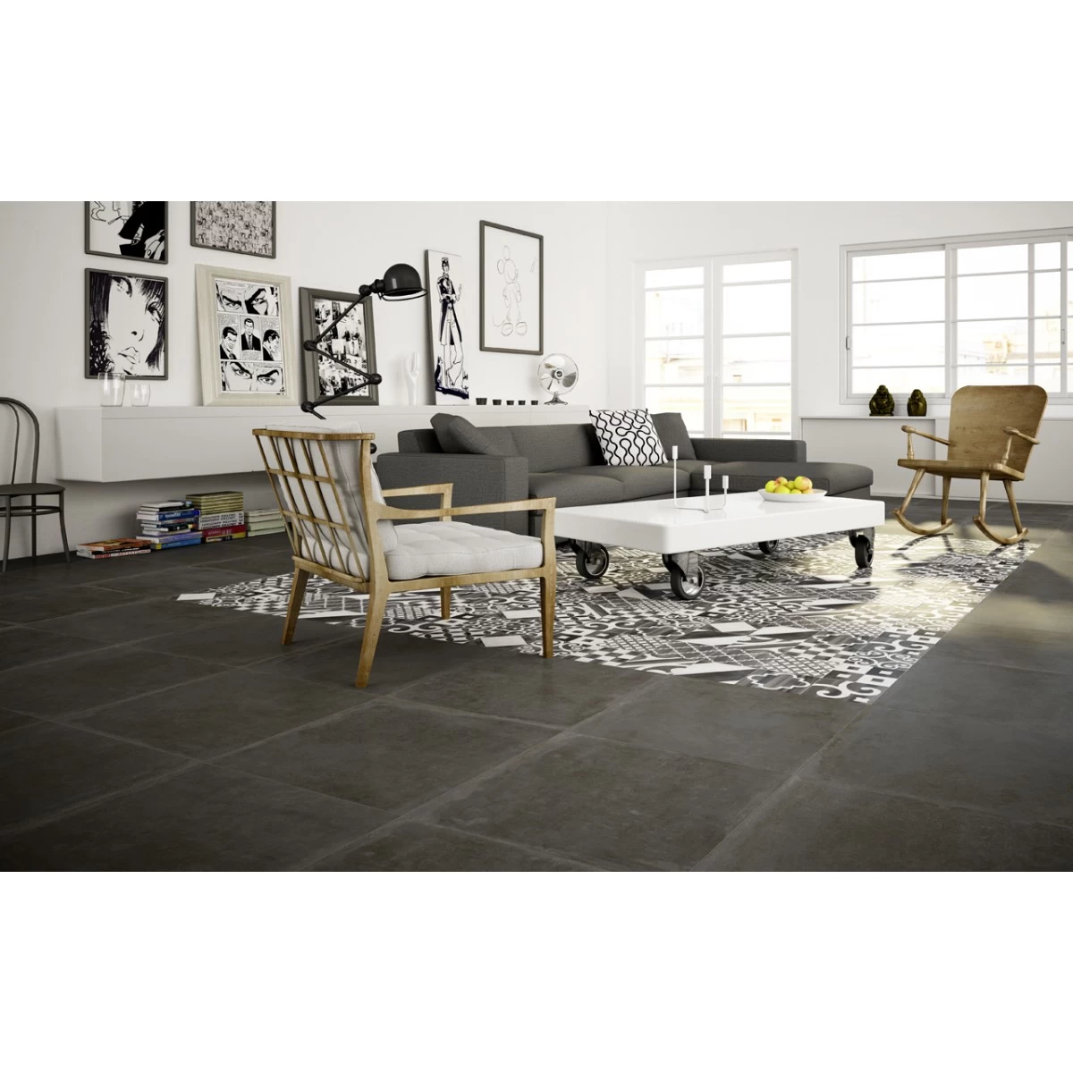 Iris Terre Nero Mat Rett. 60x60cm M² 2 Iris Terre Nero Mat Rett. 60x60cm M² - Afbeelding 2